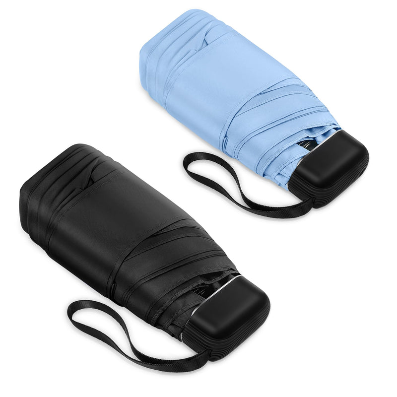 Mini Umbrella For Purse, Small Travel Compact Waterproof Umbrella for Light Rain, Suitable for Women Purse and Pocket,2 Pack