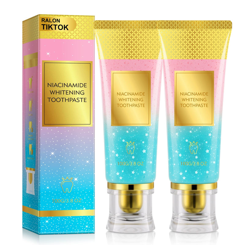 [Australia] - 2Pcs Niacinamide Whitening Toothpaste,Niacinamide Toothpaste, Effectively Whitens Teeth, Protects Tooth Enamel, Freshens Breath 24 Hours, Fluoride-Free Formula is Suitable for Sensitive Teeth 2 