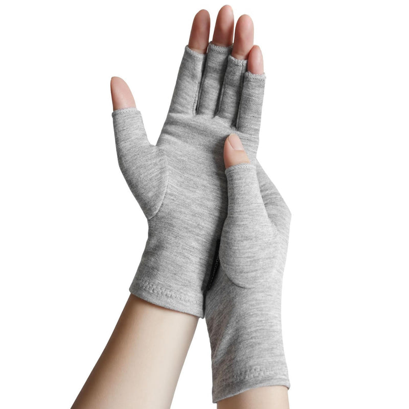 [Australia] - Rayon Derived from Bamboo Compression Gloves ‚Äì Fingerless Arthritis & Carpal Tunnel Support, Lightweight Moisture-Wicking, Gentle Relief for Men & Women, Size M Medium Grey 