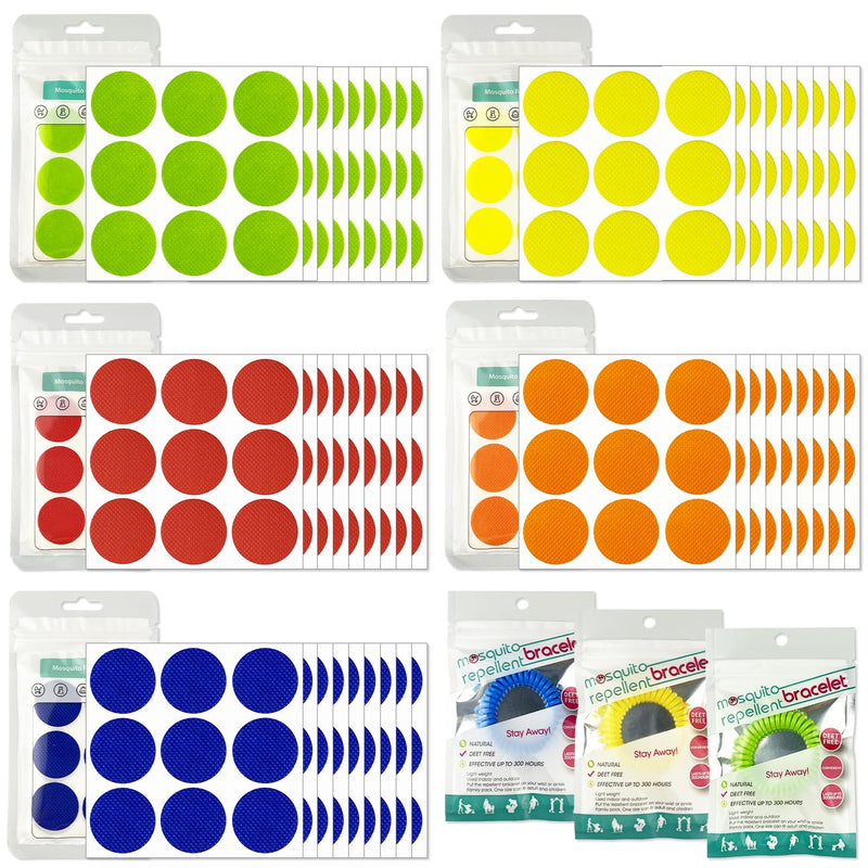 [Australia] - Mosquito Repellent Stickers 300 Pcs, Mosquito Patches with 3 Pack Individually Wrapped Mosquito Repellent Bracelets Bands for Kids and Adults 