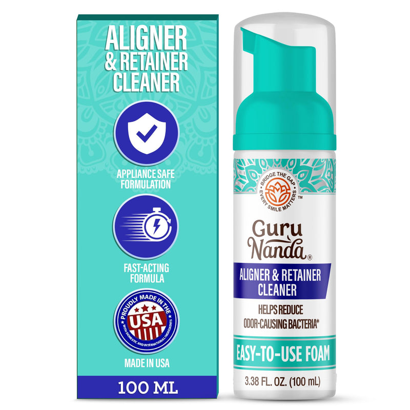 [Australia] - GuruNanda Aligner & Retainer Cleaner Foam ‚Äì Gentle Cleaning for Aligners, Retainers, Veneers & Mouthguard, Helps Neutralize Odors, Ideal for Daily Use, 100 ml 