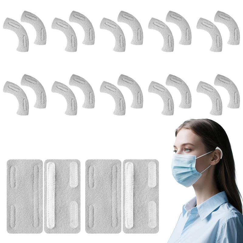 [Australia] - Nasal Cannula Ear Cushions 20Pcs Soft Oxygen Tubing Protectors for Ear Pain Relief Hypoallergenic & Breathable Wool Fits All Standard Cannulas (Grey) 