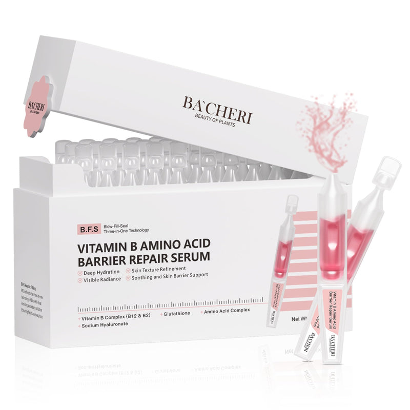 Vitamin B12 Serum for Face - Vitamin B Complex Ampoule with Glutathione, Hyaluronic Acid, Glycine&Arginine, Antioxidant Brightening Hydrating Face Serum for Dry, Sensitive Skin, 1.5ml x 30