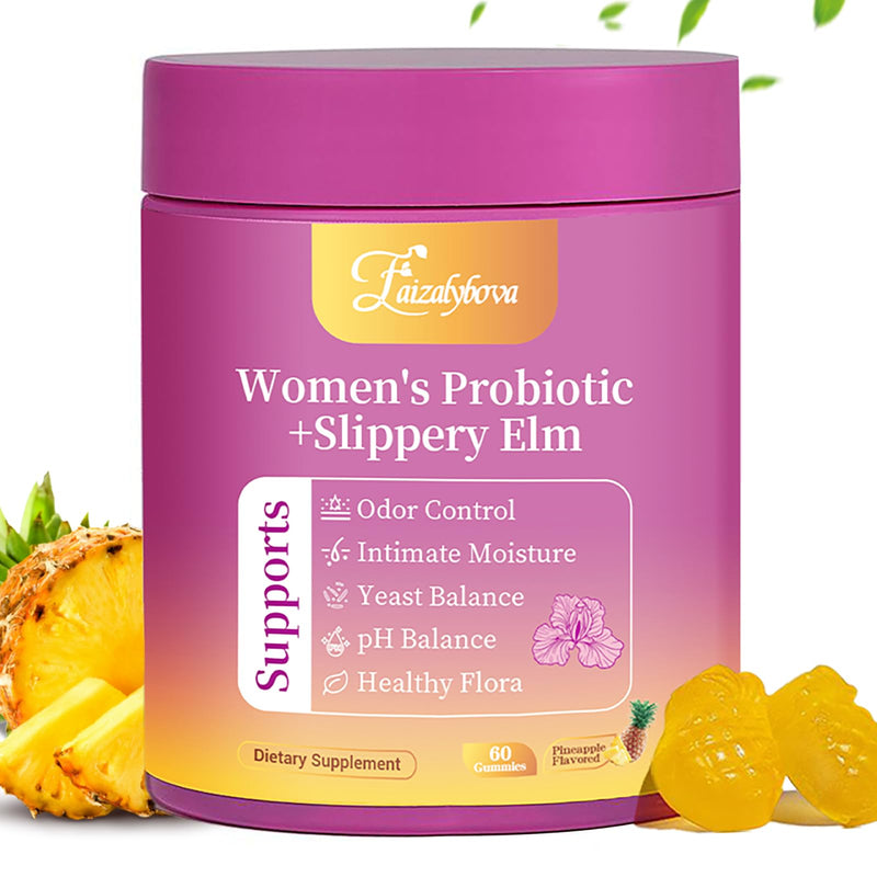 [Australia] - Her Juicy Feminine Probiotics Gummies for Women ‚Äì Tropical Pineapple Flavor | Supports pH Balance, Digestive & Immune Health | with Slippery Elm | 60 Gummies (1 Pack) 60 Count (Pack of 1) 