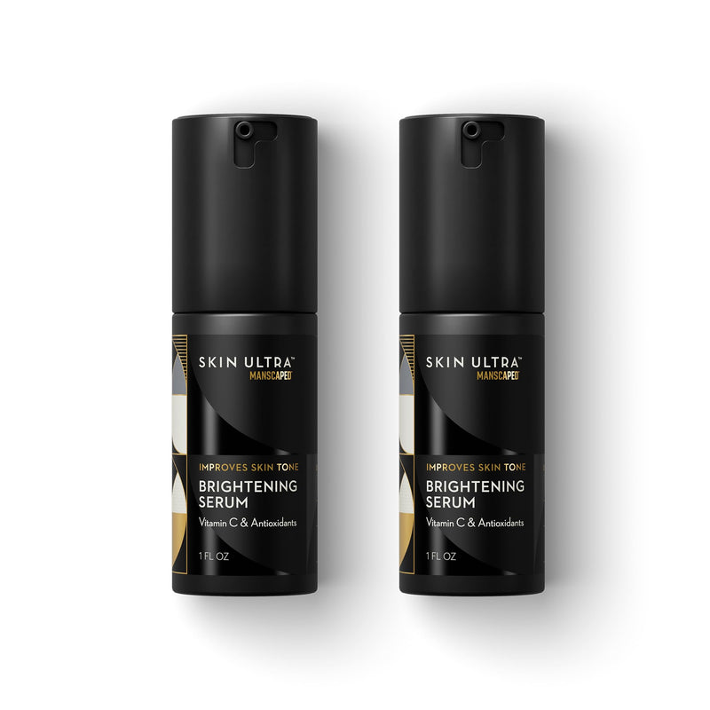 MANSCAPED® Skin Ultra™ Brightening Serum - Men's Vitamin C Face Serum Formulated to Improve Skin Tone & Help Reduce Appearance of Wrinkles, Infused with Licorice Root & Niacinamide, 1 fl oz, (2-Pack) 1 Fl Oz (Pack of 2)