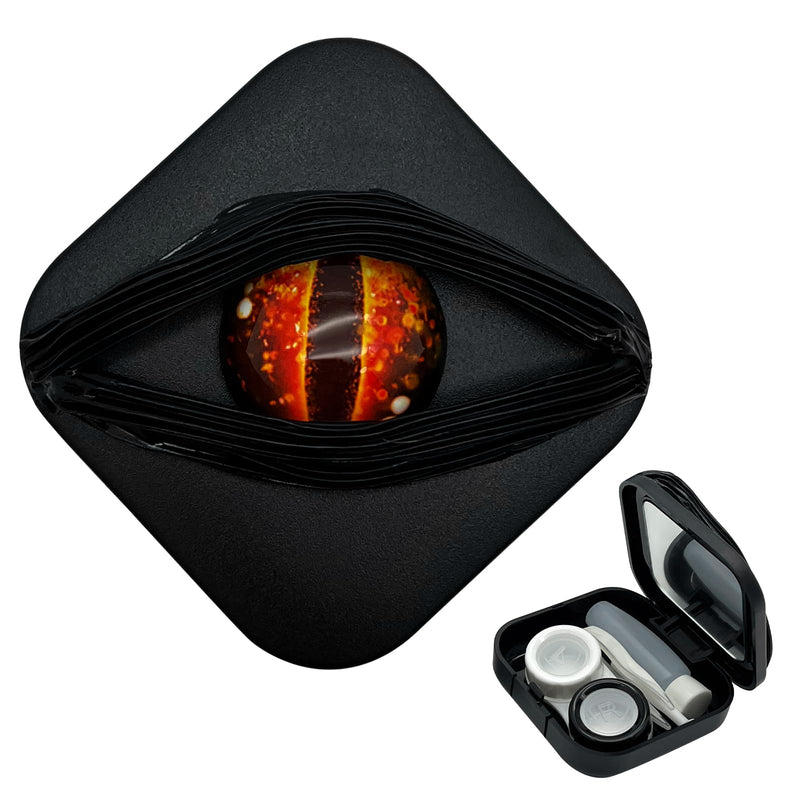[Australia] - Contact Lens Cases (Empty) Spooky & Stylish Halloween Style Contact Lens Storage Holder Leakproof Daily Contact Case Halloween Dragon Eye Contact Lens Case Set Red 