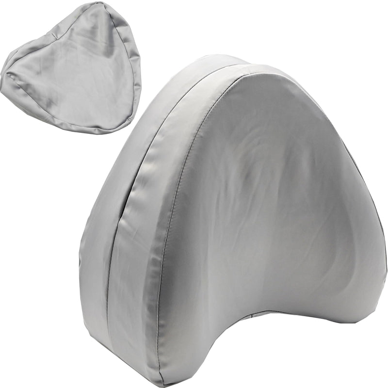 Satin Knee Pillow Cover for Heart Shaped Leg & Knee Foam Support Pillow, Upgraded Invisible Zippered Satin Leg Pillowcase Replacement (10 * 9.5 * 4.9in)-Cover ONlY (Slate Grey) Slate Grey