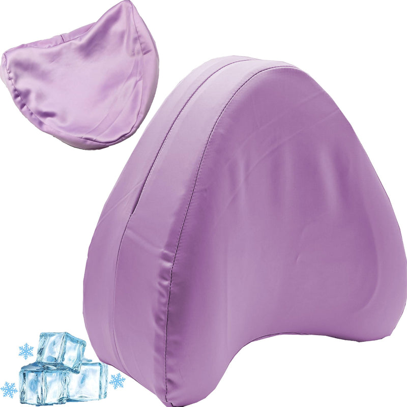 [Australia] - Satin Knee Pillow Cover for Contour Legacy Leg & Knee Foam Support Pillow, Upgraded Invisible Zippered Satin Leg Pillowcase Replacement-Cover ONlY (Blush Purple) Blush Purple 