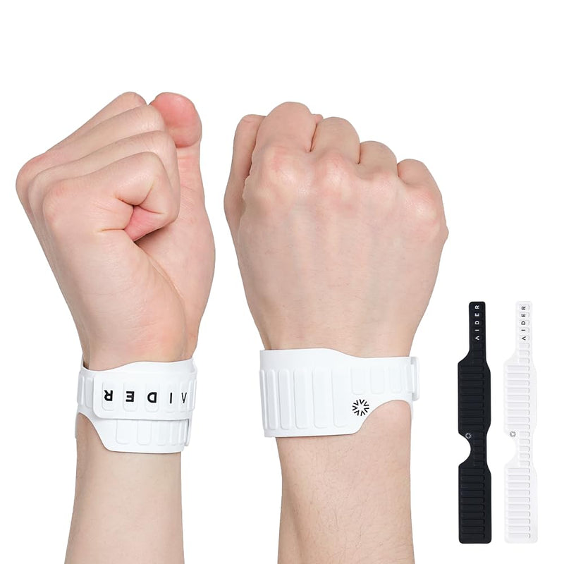 [Australia] - Aider MagGrip Waterproof Wrist Brace – Magnetic Strap, Quick Wear, Free Size, Fits Left & Right – Pain Relief for TFCC, CTS, Carpal Tunnel, Injury Recovery (White) White 