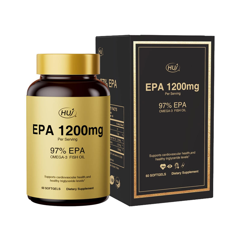 [Australia] - HUJ 97% EPA Omega-3 Fish Oil - 1200mg EPA Fish Oil, Wild-Caught, Sustainably Sourced - Suppprts Cardiovascular Health & Healthy Triglyceride lewels* - 60 Softgels 