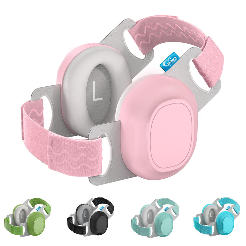 [Australia] - Bella's Friends Baby Ear Protection for Infants & Toddlers(3–48 Months) - Lightweight 24dB Noise Cancelling Headphones - Safe fit & Comfort Earmuffs - Improve Sleep - Baby Travel Essential, Pink 