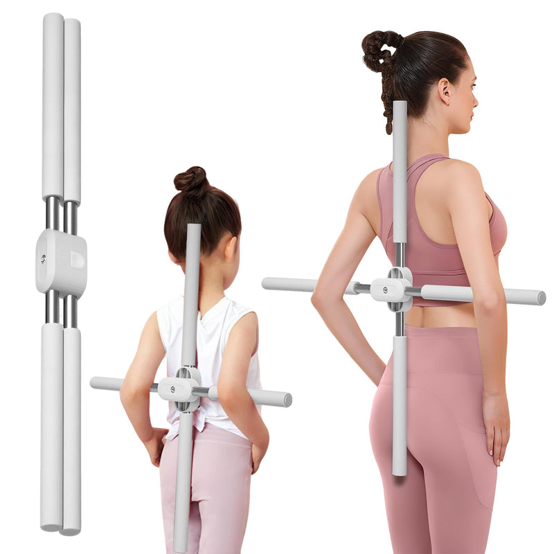[Australia] - Posture Corrector Yoga Cross Stick - Back Pain Relief for Adult And Child，Back Cross Orthosis Yoga Stick, Improving Hunchback And Chest Back Support Posture, Orthosis Can Stretch 23.6-35.4in Grey 21.6-35.4 
