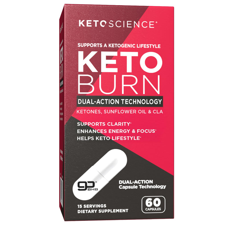 [Australia] - Keto Science Keto Burn Capsules, Exogenous Ketone, Dual-Action with BHB & EGCG, Ketones for Hydration, Keto BHB, Weight Support, Energy, Focus & Ketosis, 60 Capsules, 15 Servings 