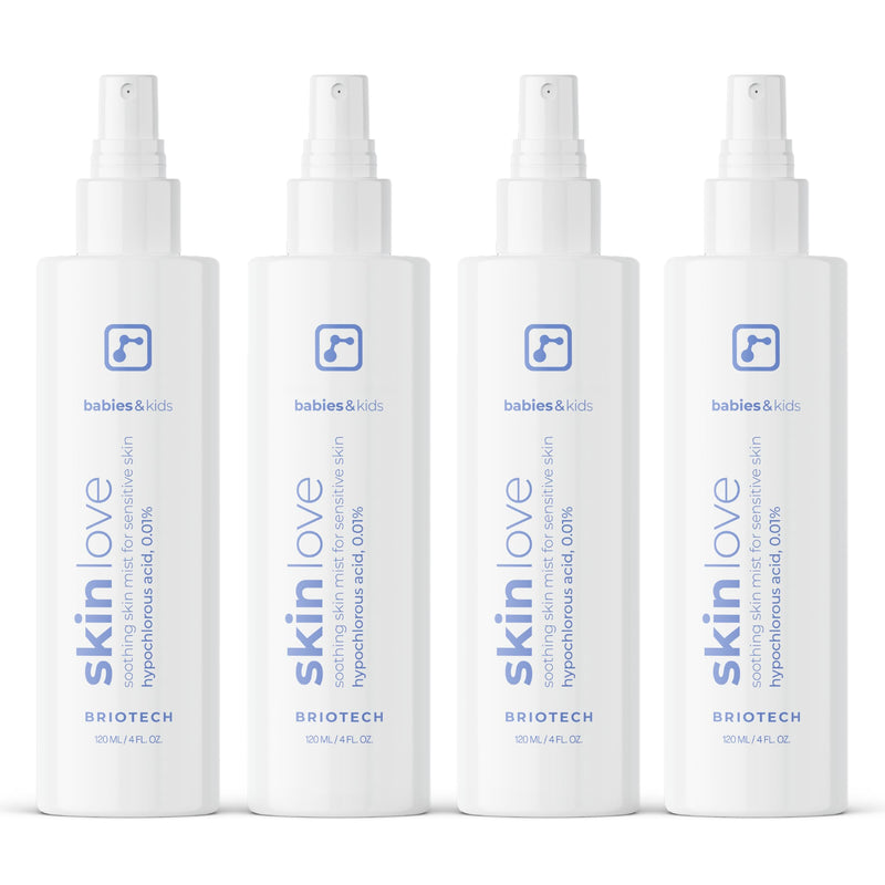 [Australia] - Briotech Baby Skin Love Spray | Gentle Hypochlorous Acid Mist for Soothing, Calming & Cleansing Delicate Skin | Pediatrician-Approved, Added Fragrance-Free | 4 oz (4 Pack) 4 Fl Oz (Pack of 4) 