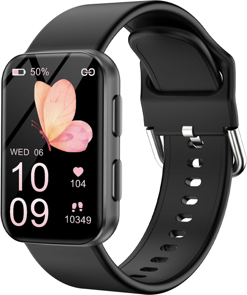 [Australia] - MorePro Health Fitness Tracker with Blood oxy-gen Monitor and 24/7 Heart Rate and Blood Pressure, Sleep Monitor, 120+ Sport Modes Waterproof Fitness Watch for Women Men Android iOS, Black 