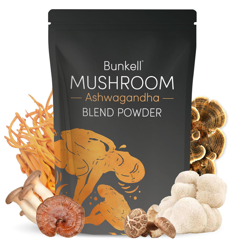 [Australia] - Ashwagandha Mushroom Powder, Adaptogenic 10 Mushrooms Complex w/ashwagandha - Lion's Mane, Reishi, Chaga & Maitake - Adaptogens Powder for Energy, Cognitive & Immune Support, 80 Servings 6.35 Ounce (Pack of 1) 