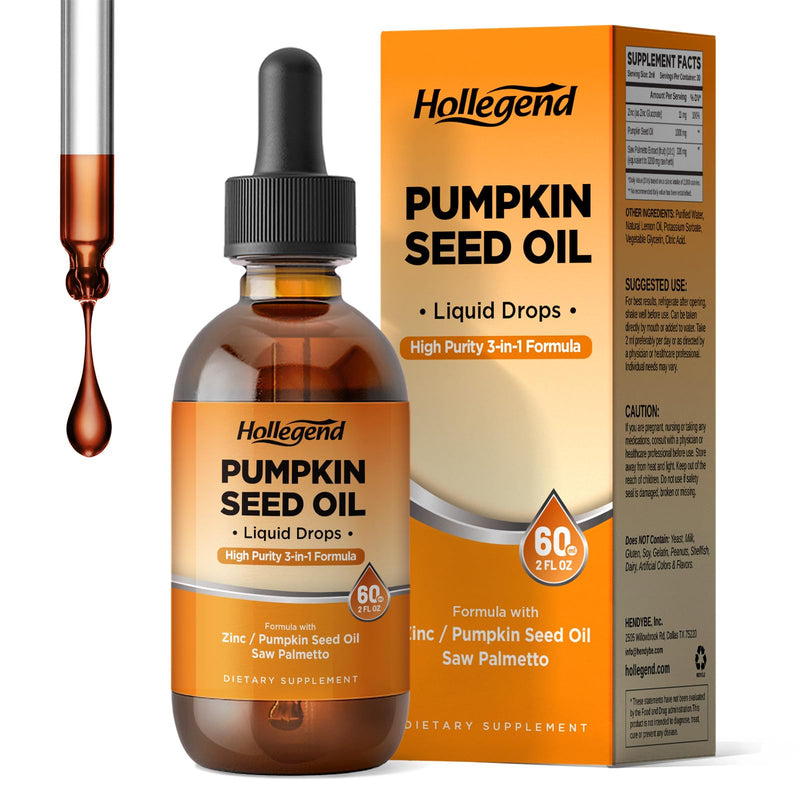 [Australia] - Pumpkin Seed Oil - DHT Blocker for Men Women Hair Growth, Organic Pumpkin Seed Extract with Saw Palmetto for Prostate & Urinary Health, Cold Pressed Supplements Liquid Drops, Lemon, Vegan, 2 Fl Oz 