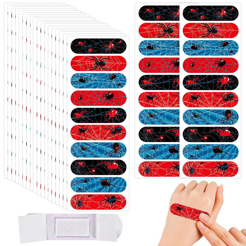 [Australia] - 200 Pcs Spider Bandage, Waterproof Breathable Spider Theme Adhesive Bandages for Kids Boys Adults Family Protection Care Cuts Scrapes 