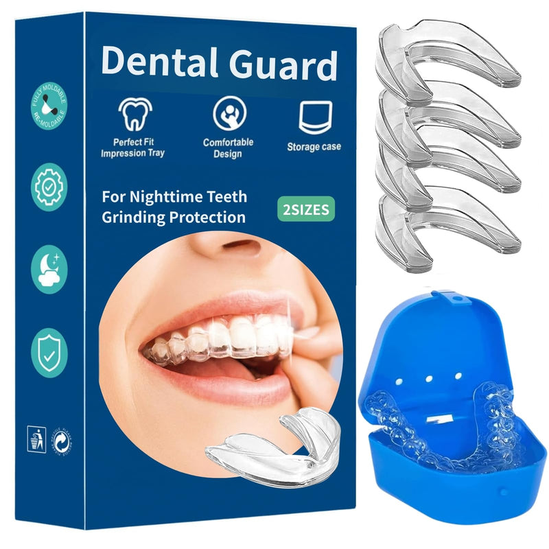 [Australia] - Mouth Guard for Clenching Teeth at Night, 4 Pcs Night Guards for Teeth Grinding, Professional Dental Guards for Grinding Teeth, Moldable Mouthguards for Grinding of Teeth, Teeth Grinding Guard Matte White 