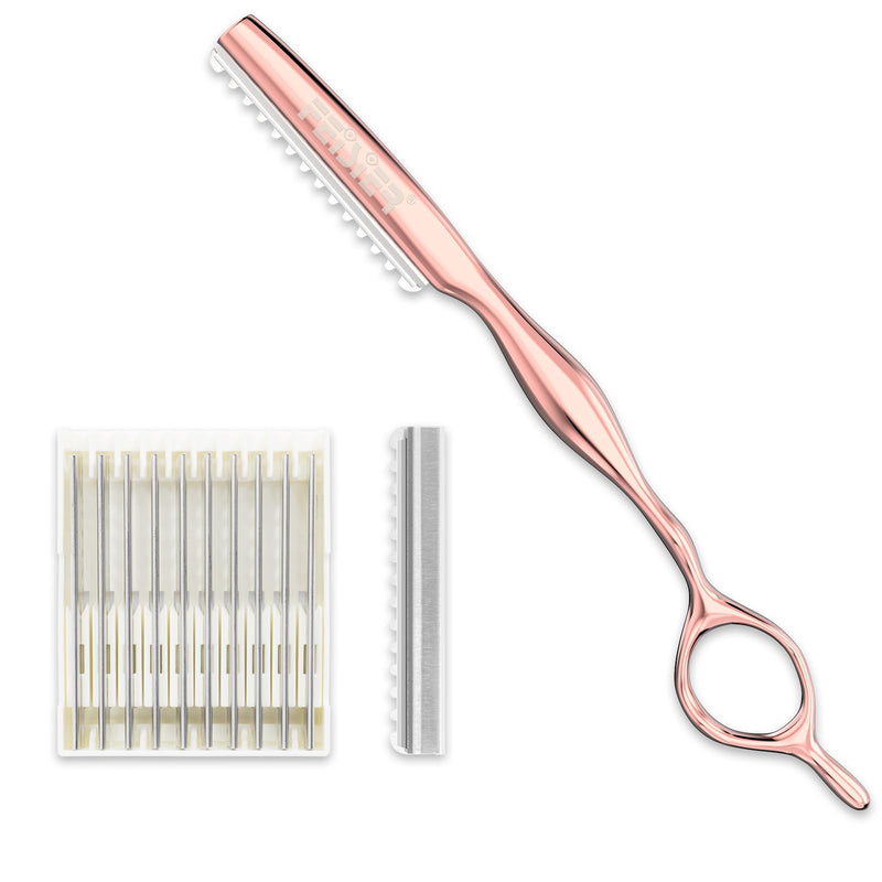 [Australia] - Hair Razors for Cutting Hair, Professional Hair Styling Texturizing Razor, Stainless Steel Hair Thinning Razor Kit with 10 Replacement Blades, Premium Hair Cutting Tool for Salon and Home 