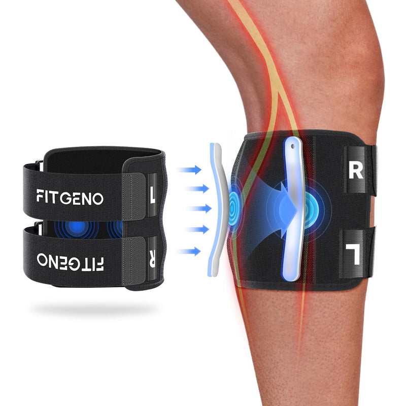 Fit Geno Sciatica Pain Relief Devices: Upgraded ReActive Plus Sciatica Pain Relief Brace – Sciatic Nerve Brace with Dual Pressure Pads Targeted Compression for Maximum Relief - Unisex Black
