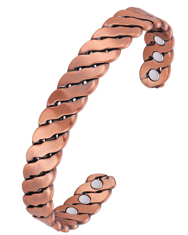 [Australia] - Jecanori Copper Magnetic Bracelets for Men and Women‚ÄìEffective Pure Copper Bracelet ‚Äì Adjustable Cuff Bangles Twisted Copper 