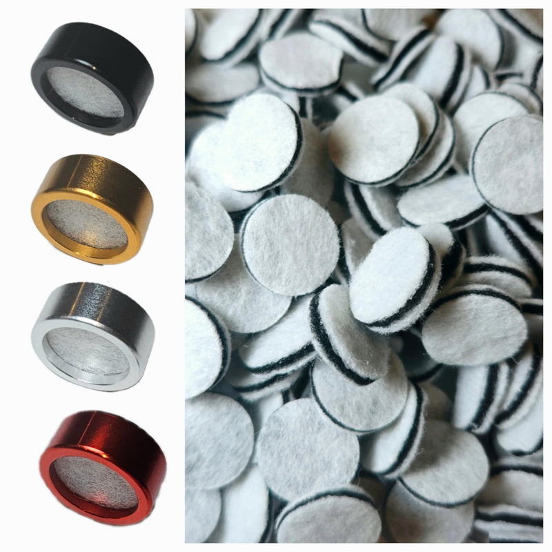 [Australia] - Reusable Metal Rings (4) and Replacement Activated Carbon Filters (100) for Silicone Mouthpiece Universal Fit, 100 Pack 