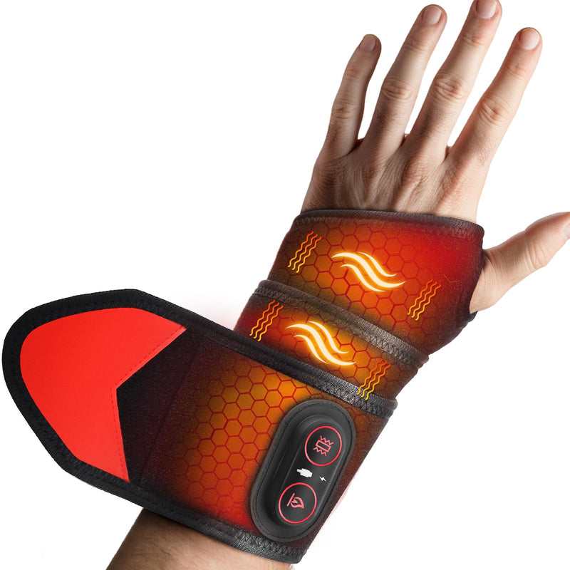 DREAMSOME Cordless Wrist Heating Pad, Wrist Massager with Heat & Vibration | FSA - HSA Eligible Heated Wrist Wrap, 3000mAh Rechargeable Battery, Heated Wrist Massager for Men Women, Gift for Parents