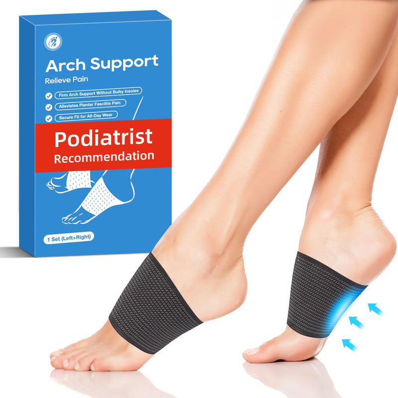 [Australia] - 1 Pair Copper Arch Support, Plantar Fasciitis Arch Support Compression Sleeves for Women & Men, Foot Brace for Feet Pain Relief, Swelling, Foot Care, Flat & Fallen Arches, High Arch 1 Pair 