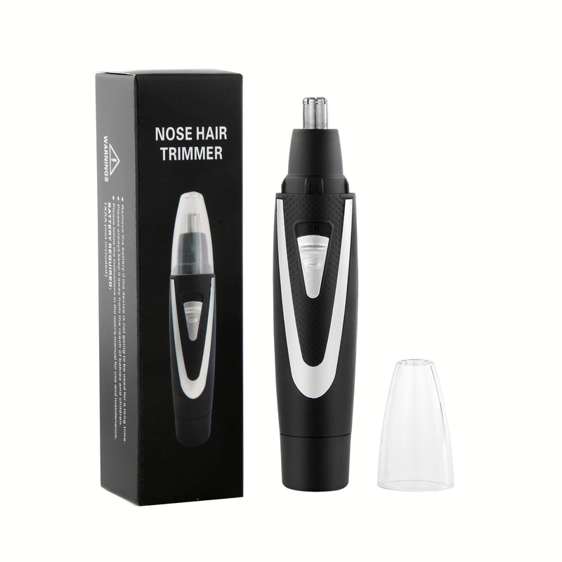Ear and Nose Hair Trimmer Clippers: 2025 Professional Painless Eyebrow & Facial Hair Trimmers Remover for Men Women, Battery Operated Nasal Clipper, Dual Edge Waterproof Blades for Easy Clean, Black