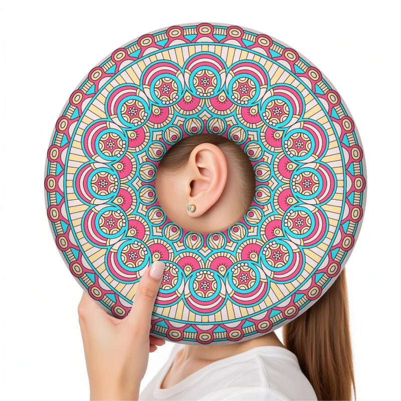 [Australia] - Ear Piercing Pillow for Side Sleepers Donut Pillow with Ear Hole,Washable Cover Relief Ear Pain Ear Pressure Ear Guard Cushion for Sleeping Aftercare 