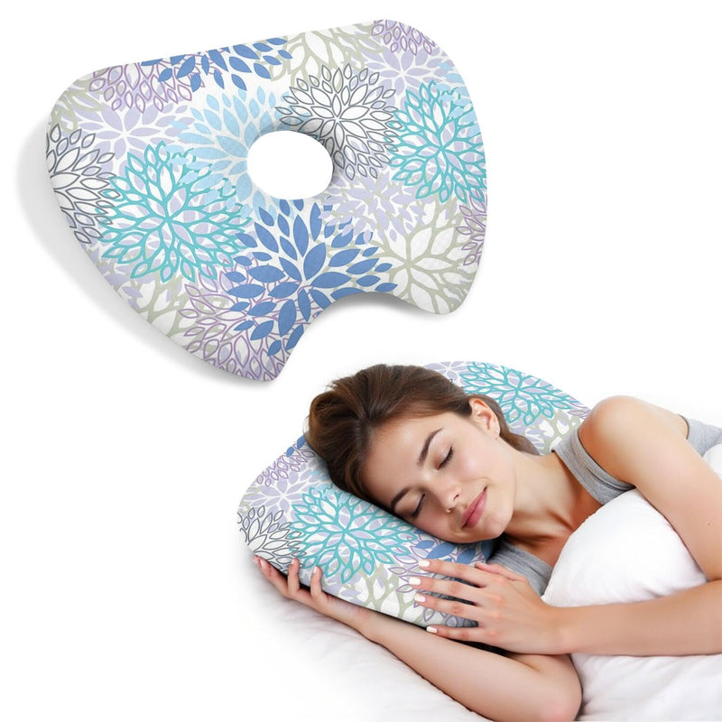 [Australia] - Ear Piercing Pillow for Side Sleepers Pillows with Holes for Ear Pain,Donut Pillow for Ear Side Sleeping Pillow for Adults CNH Ear Pain Relief Pressure Sores Ear Pillow with Hole in Center Blue 