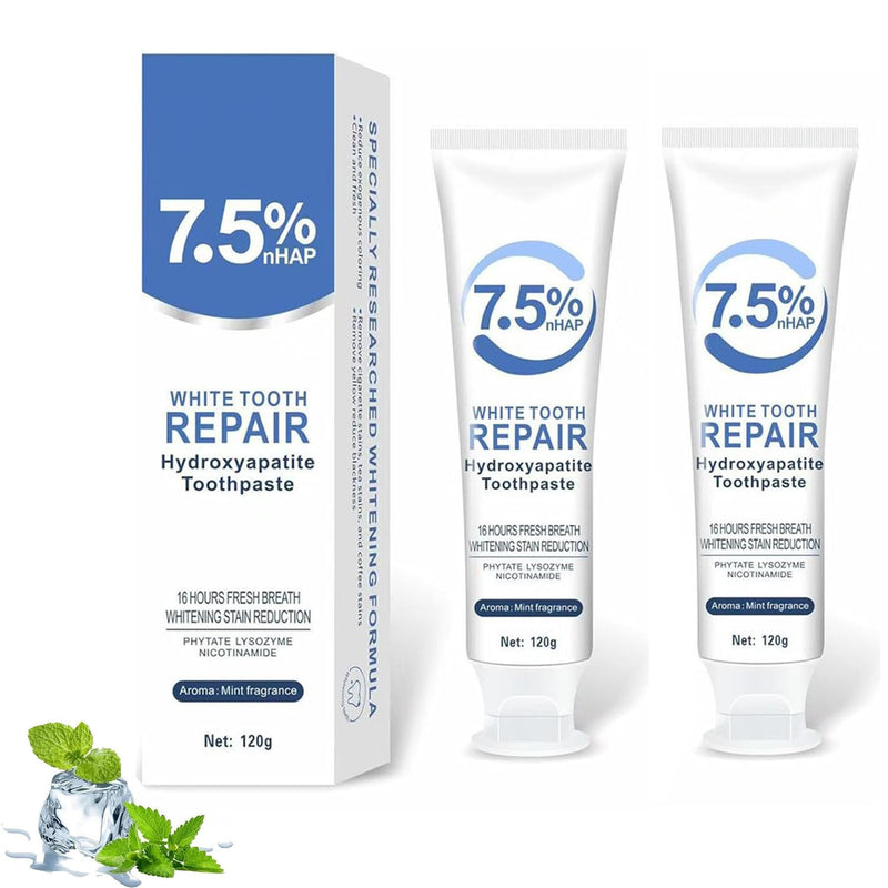 [Australia] - Hydroxyapatite Toothpastes for Enamel Protection and Tooth Strengthening, Fluoride-Free Formula for Sensitive Teeth, Gentle and Effective Formula, Gentle Mint, Fresh Breath (2PCS) 2pcs 