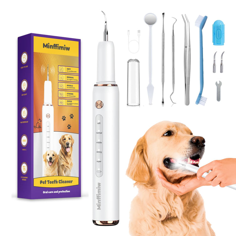 [Australia] - Dog Plaque and Tartar Remover - Electric Plaque Remover for Teeth with 5 Modes, LED Light, Safe Tooth Cleaner Dog Teeth Cleaning Kit Dental Care Tool for Pets 