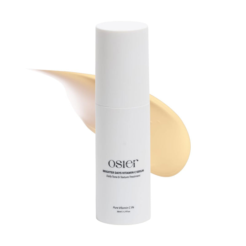 Osier Brighter Days Vitamin C Facial Serum, Korean Skincare, 1.7 fl oz | 3% Vitamin C • 10% phyto-squalene • hydrate skin • lightweight luxury • Korean skincare formula