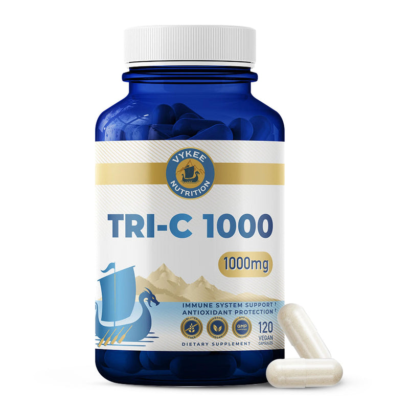 Vykee Nutrition Tri-C 1000 Triple-Source Vitamin C Complex 1,000 mg | Promotes Overall Wellness Vegan, Non-GMO, Gluten-Free, 120 Count