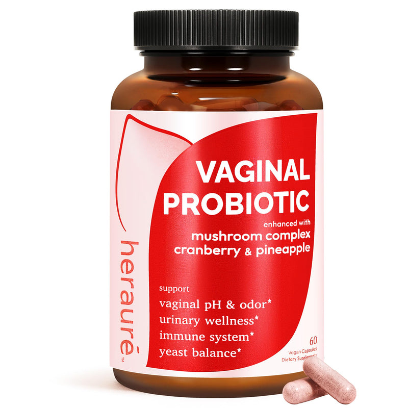HerAure Vaginal Probiotics for Women -PH Balance,Yeast Balance,60CT | Healthy Vaginal Odor, Vaginal Flora, Women Probiotics and Prebiotics,Immune Support - Prebiotics & Lactobacillus Probiotic 60 Count (Pack of 1)