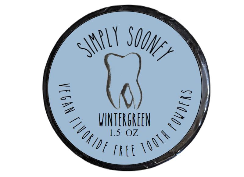 Simply Sooney Remineralizing Vegan Mineral Tooth Powder I Wintergreen Formula I Natural Whitening I Stronger Teeth 1.5oz (1.5 oz jar)