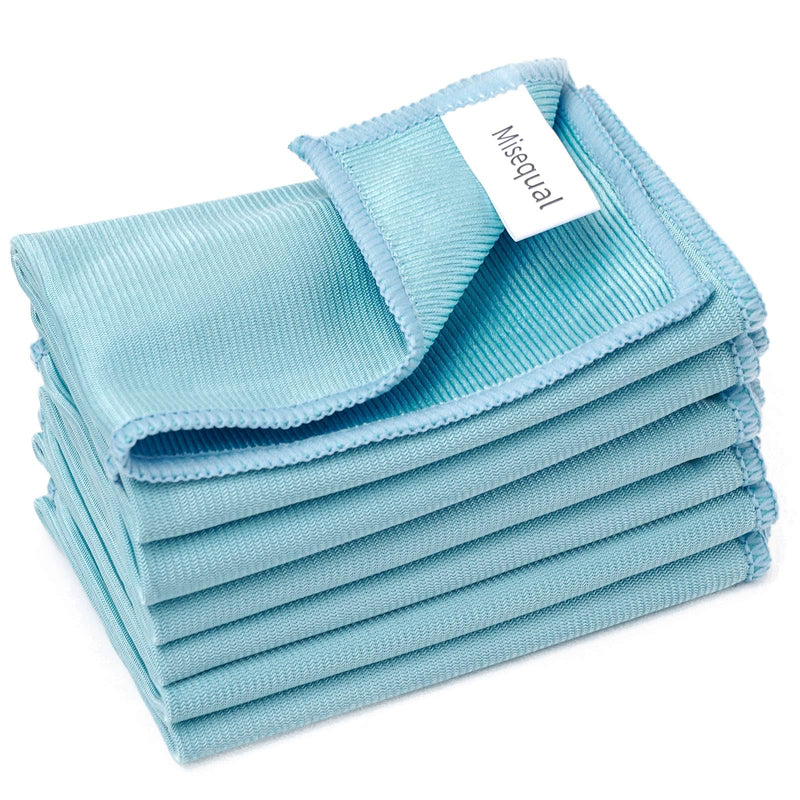 [Australia] - 6 Pack Glass Cleaning Cloth Microfiber Cleaning Cloth for Window Eveglass Jewelry Lens (Blue) Blue 