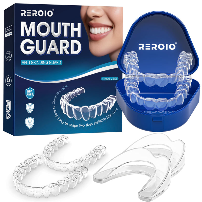 [Australia] - Mouth Guard for Grinding Teeth at Night, Teeth Grinding Mouth Guard for Sleeping, Perfect fit Night Guards for Teeth Grinding, 2 Size Mouthguard Available for Adults 1.8*2.2in+1.8*2.4in 4.0 