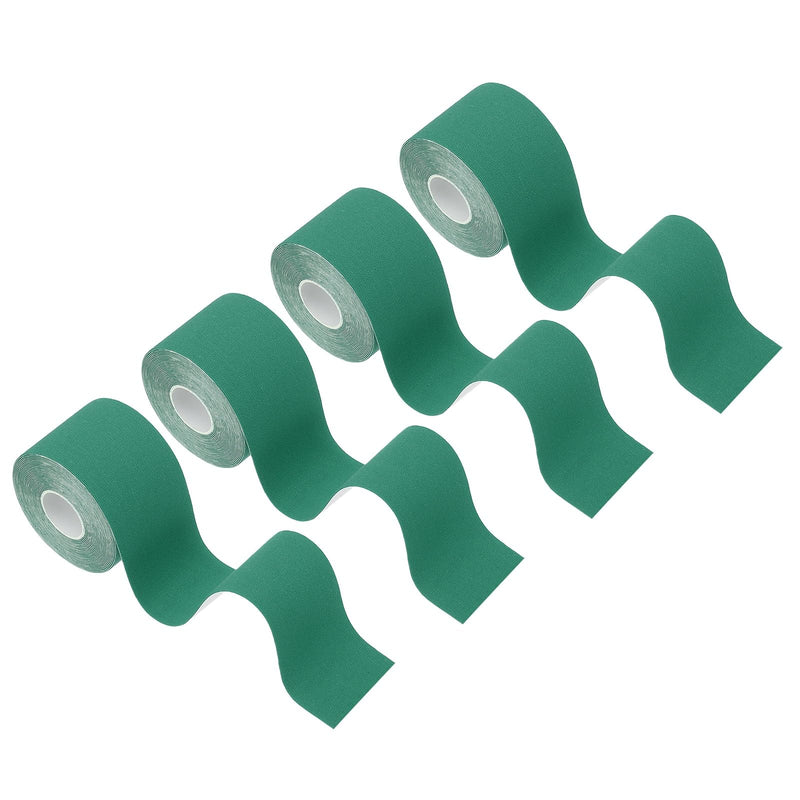 PATIKIL 5.5 Yard x 2 Inch Kinesiology Tape, 4 Roll Adhesive Cotton Sports Muscle Support Tapes Waterproof Elastic Tape for Knee Ankle Wrist Shoulder, Dark Green