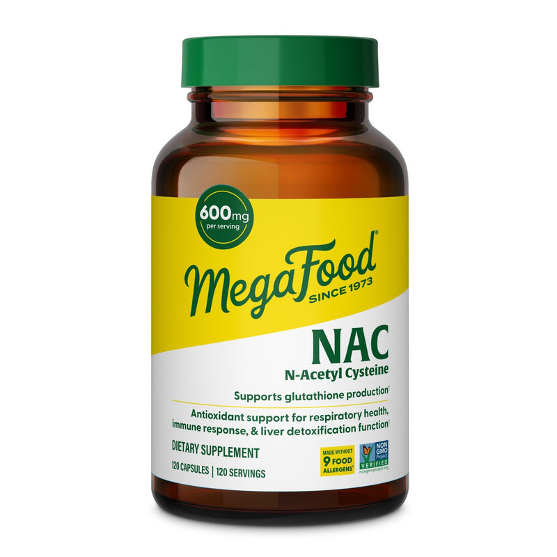 [Australia] - MegaFood NAC Supplement N-Acetyl Cysteine 600mg Per Serving - Promotes Production of Glutathione - Liver Support & Immune Support Supplement - Vegan, Non GMO - 120 Capsules, 120 Servings 