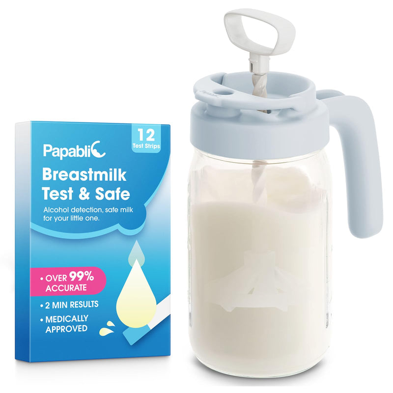 Papablic Alcohol Test Strips for Breastmilk & Glass Breastmilk Pitcher