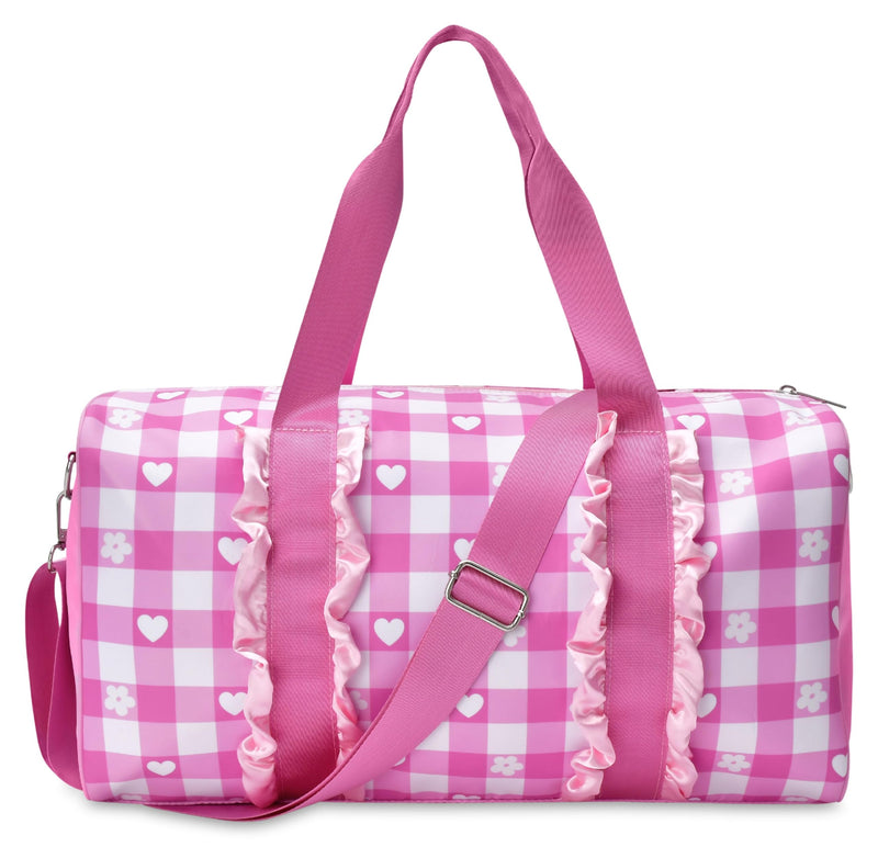 iscream + THEME NYC 17.25" x 10" Duffle Bag with Quitled Nylon Exterior, Double Handles and Removable Adjustable Shoulder Strap for Travel and Sport - Lake Life
