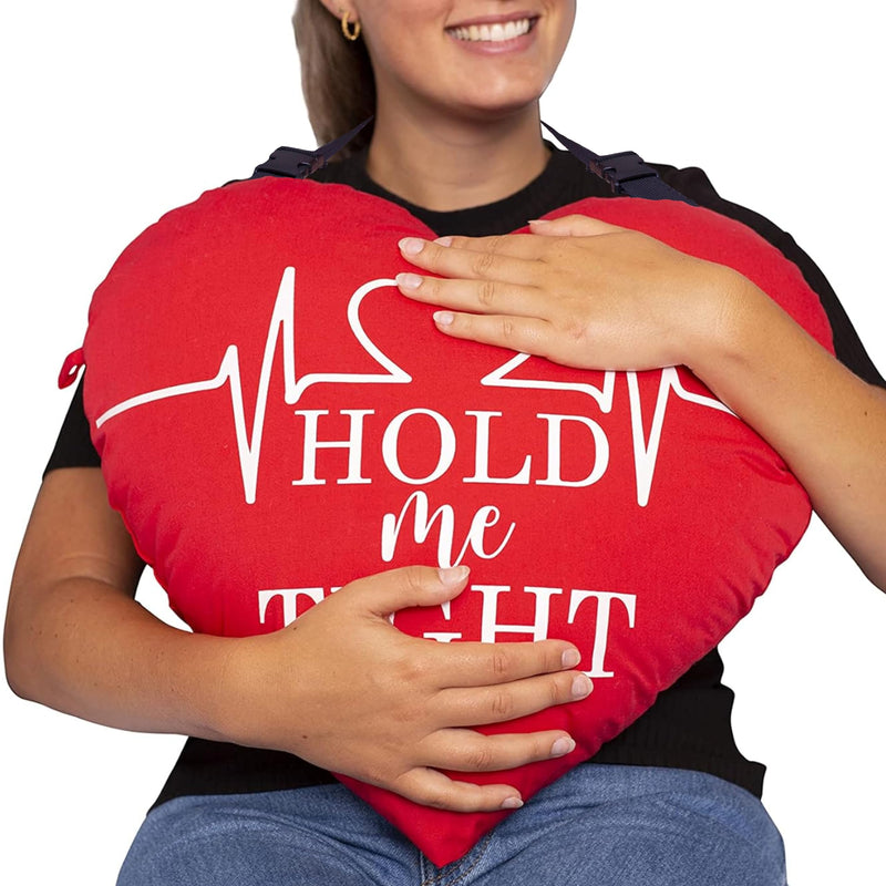 [Australia] - MOYOAMA Open Heart Surgery Pillow for Heart Surgery Recovery Gifts - After Bypass Surgery Must Haves, Gifts for Chest Surgery Recovery, Seatbelt Pillows for Post-Surgery, Shock Absorbing Chest Pillow Red Heart Pillow with Strap 