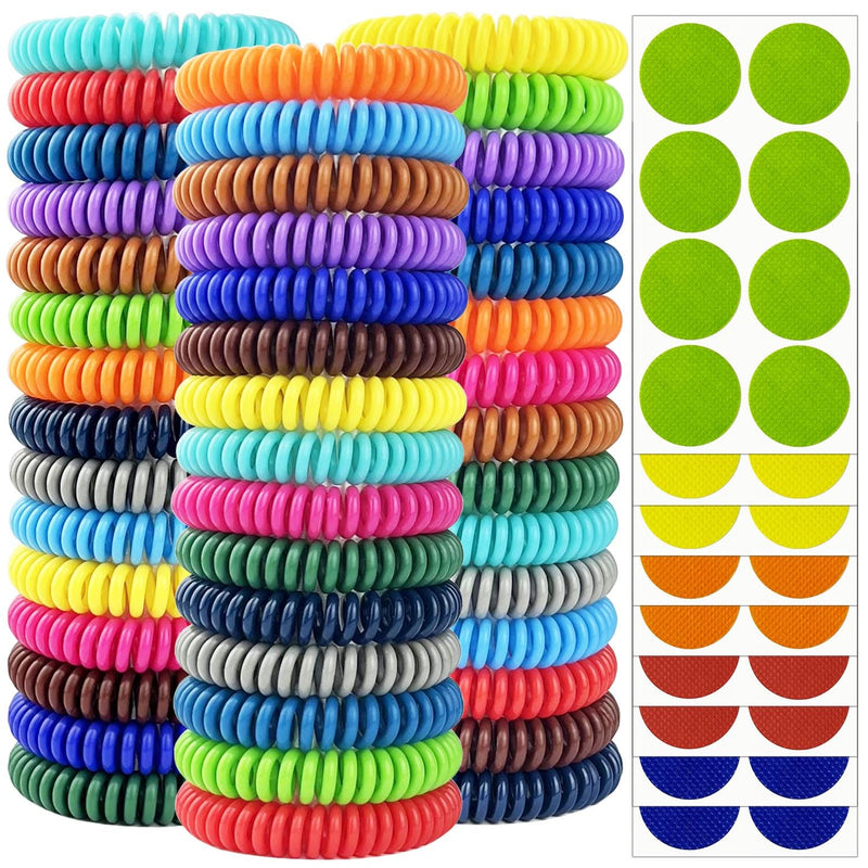 [Australia] - Mosquito Repellent Bracelets 45 Pack, Individually Wrapped Mosquito Repellent Bands with 60 Pcs Mosquito Stickers Patches, DEET Free Insect Bug Repellent Wristbands for Adults and Kids 