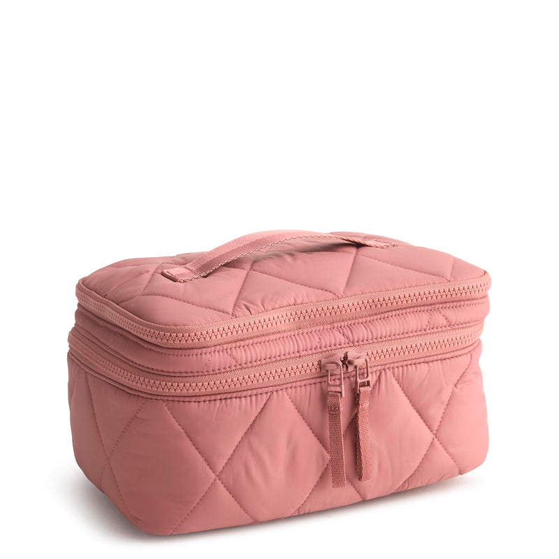 Vera Bradley Women's Featherweight Brush Up Cosmetic Case, Moonless Night, One Size Withered Rose