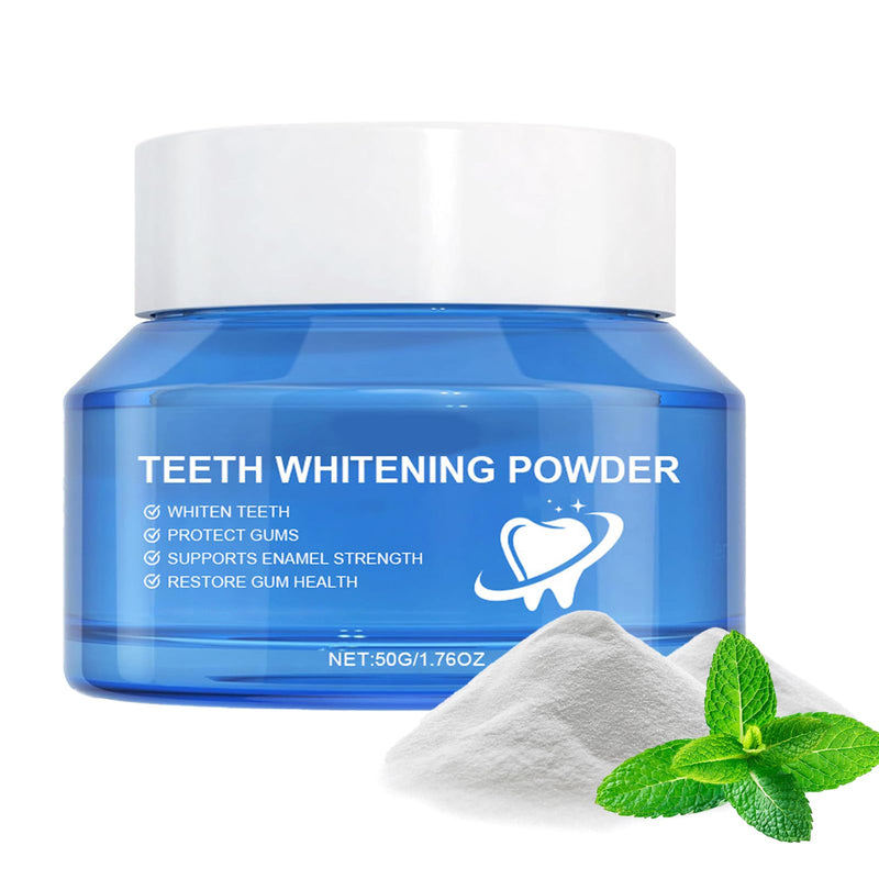 [Australia] - Teeth Whitening Powder 50g - Toothpaste Whitening Powder, Helps Remove Surface Stains: Coffee, Tea and Tobacco Stains, Mint Flavor, No Sensitivity 