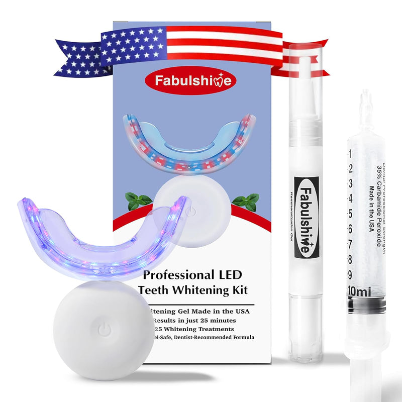 [Australia] - American Teeth Whitening Kit, Teeth Whitening Gel, Pen, Whitening Trays with Light, 25 Uses, Whiten Up to 8 Shades in 1 Week, 2025 Powerful Teeth Whitener 