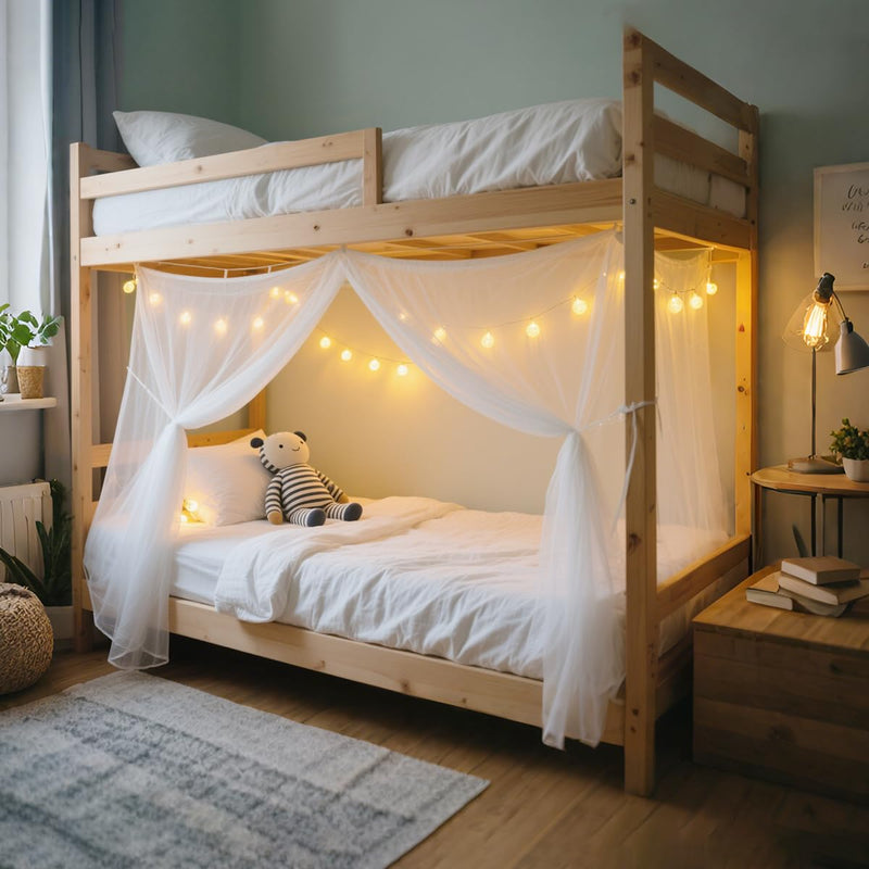 [Australia] - 1.5M Wide Bed with White Extra Dense Quadrant Protection Mosquito Net,Dormitory Double Bed Cover Dense Insect Net for Camping,Family,Dormitory,Housing Bed Bug Protection (L:2m*W:1.5m) Extremely Dense-2m*1.5m(L*W) 